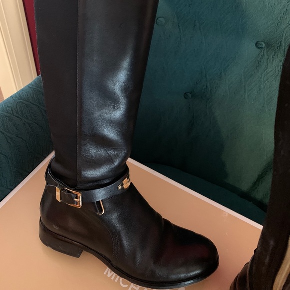 Michael Kors Arley Stretch Leather Riding Boots - Picture 6 of 8